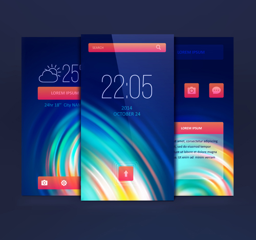 Abstract style mobile interface theme vector 01 theme mobile interface abstract   