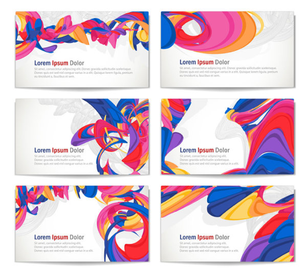 Colorful Abstract cards vector Graphics 01 colorful cards card abstract   