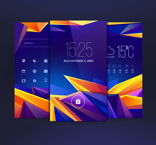 Abstract style mobile interface theme vector 04 theme mobile interface abstract   