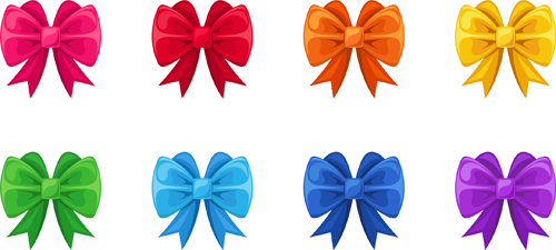 Beautiful colored bow vector material 01 material colored bow beautiful   