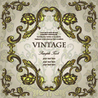 Gold floral ornament frame vector 01 vintage ornament frame floral   