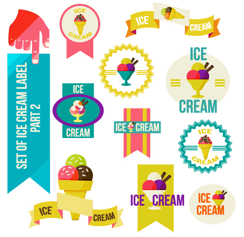 Vintage Ice cream vector labels 02 vintage labels label ice cream cream   