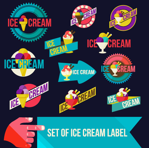 Vintage Ice cream vector labels 01 vintage labels label ice cream ice cream   