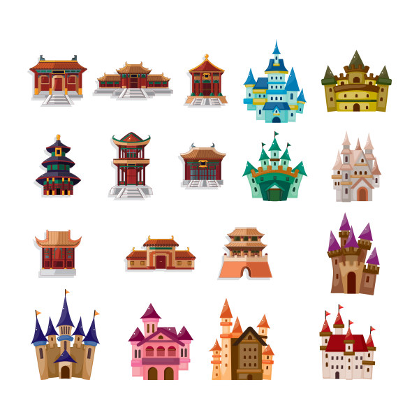 Different colored castle vector different colored castle   