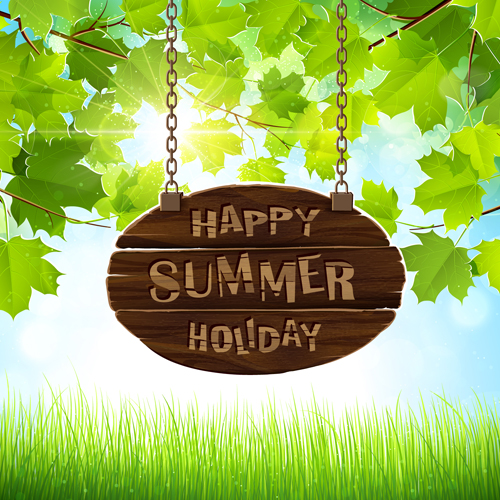 Summer green leaves with sunlight vector background 01 sunlight summer green leaves background   