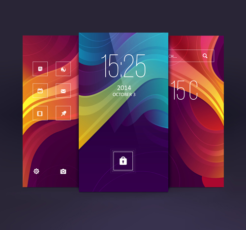 Abstract style mobile interface theme vector 02 theme mobile interface abstract   