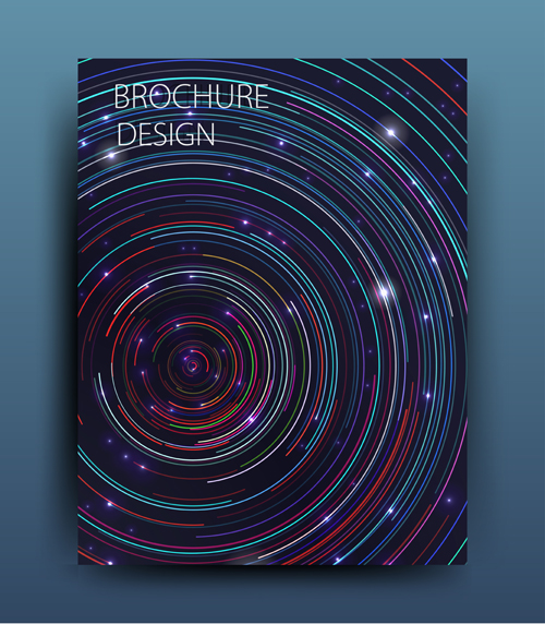 Colored abstract brochure cover template vector 01 template colored brochure   