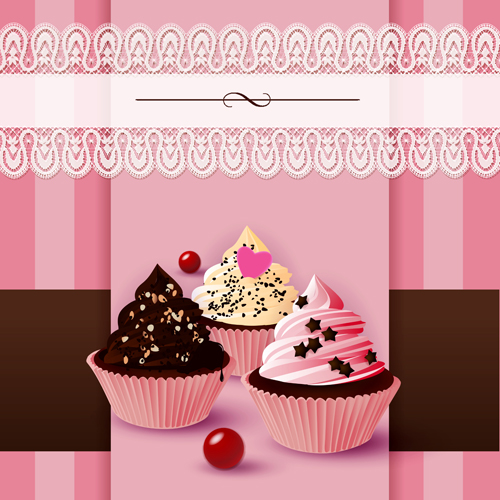 Cute cake cards design elements vector 01 elements element cute cards card cake   