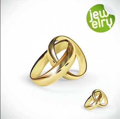 Golden glow wedding rings elements vector 05 wedding ring wedding rings golden elements element   