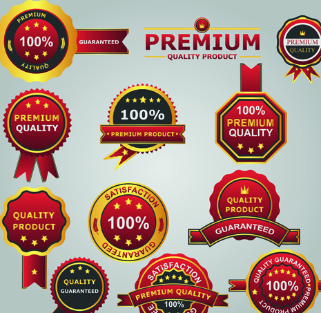 Set of guaranty quality and Premium labels vector 04 quality premium labels label guaranty   