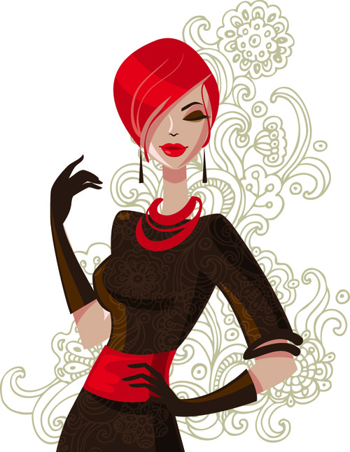 Beautiful of Fashion Girls vector graphic 04 girls girl fashion beautiful   