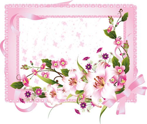 Vector of Spring Fresh Flower Frame set 03 spring frame flower   