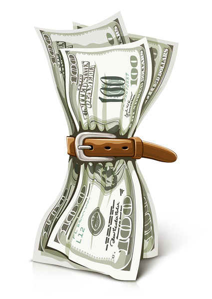 dollar and the belt design vector save money monetary illustration financial belt   