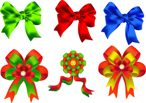 Beautiful colored bow vector material 02 material colored bow beautiful   