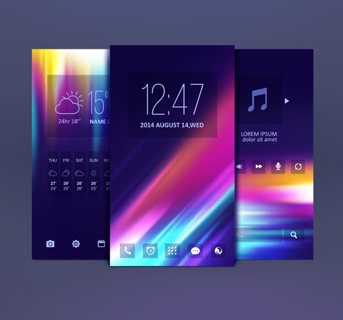 Abstract style mobile interface theme vector 03 theme mobile interface abstract   