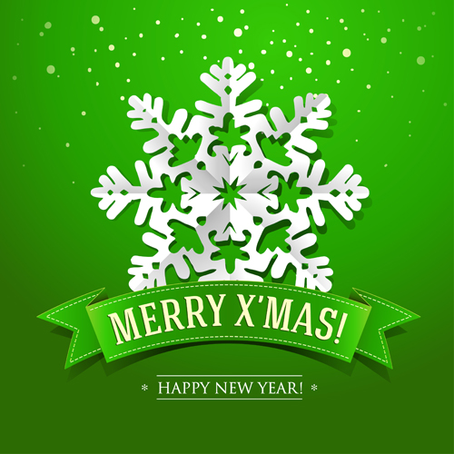 Snowflakes and green Christmas background vector snowflakes snowflake christmas background vector background   