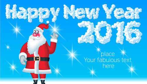 Happy new year 2016 and santa claus creative design 01 year santa happy Claus 2016   
