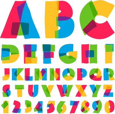 Cute colored alphabet and numbers vector numbers number colored alphabet   