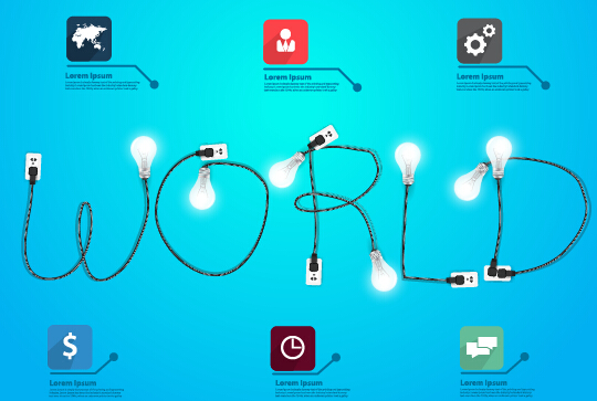 Power supply with light bulb creative business template 05 Power supply light bulb Creative business business template business   