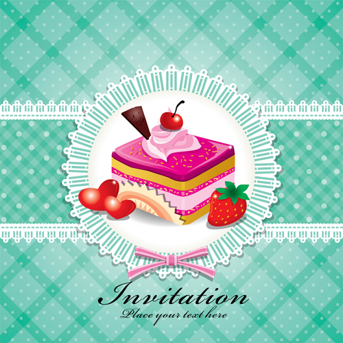 Cute cake cards design elements vector 05 elements element cute cards card cake   