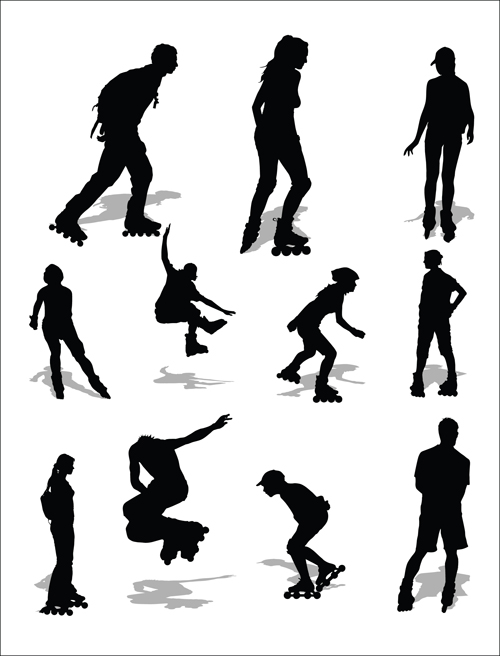 Different of Sport silhouette vector graphic set 02 Sport silhouette different   