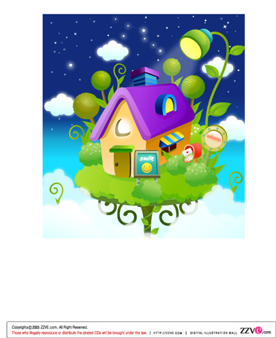 lovely cartoon scene set 27 vector plant cartoon small house building Cartoon field cartoon cartoon landscapes cartoon bright colors   