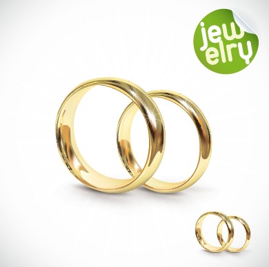 Golden glow wedding rings elements vector 03 wedding ring wedding golden glow   