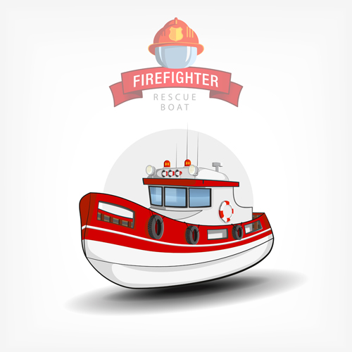 Cartoon fire boat template vector 04 template file cartoon boat   