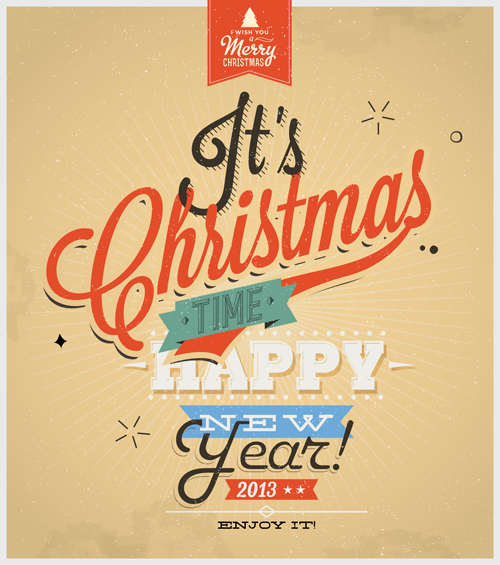 Retro Style Christmas background design 02 Retro style Retro font christmas background design background   