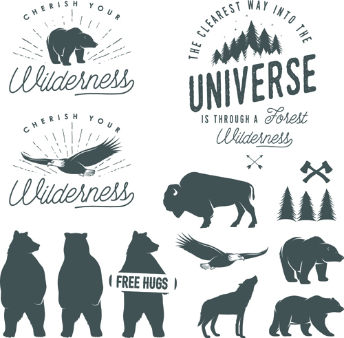 Wild animal with logos vector material wild logos Animal   