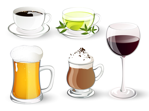 Different delicious drinks vector illustration 02 vector illustration illustration drinks different Delicious   