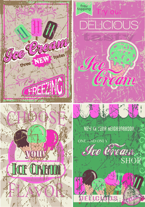 Ice cream vintage grunge background vector ice cream grunge cream background   
