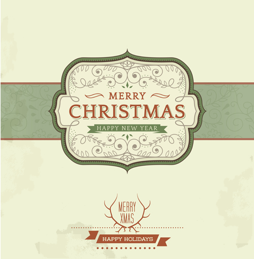 Vintage Christmas background and frame vector vintage frame christmas background   