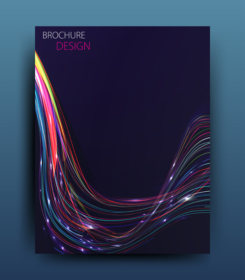 Colored abstract brochure cover template vector 03 cover colored brochure   