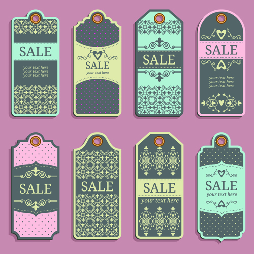 Vintage sale tags creative design set 01 vintage tags sale creative   