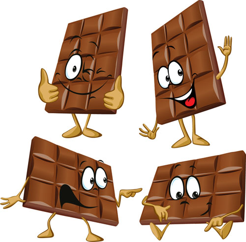 Funny cartoon chocolate vector material 04 material funny chocolate cartoon   