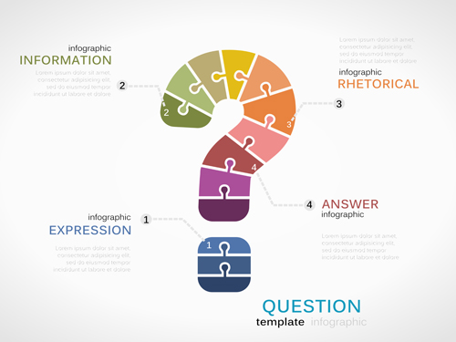 Puzzle infographics template vector 11 template puzzle infographic   