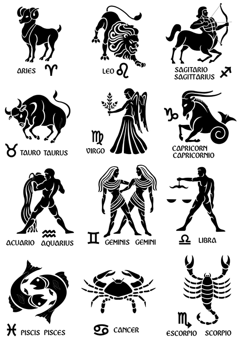 Different Signs of the zodiac design vector 04 zodiac signs different   