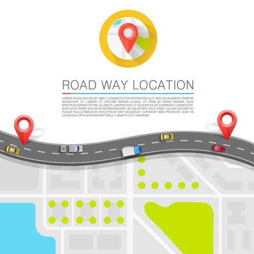 Road way location navigation template vector 01 Way template road navigation location   