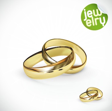 Golden glow wedding rings elements vector 01 wedding ring wedding golden glow elements element   