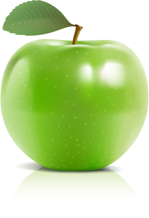 Shiny green apple vector material shiny green apple   