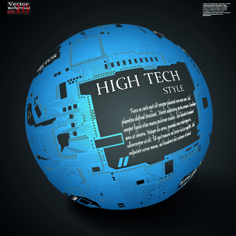Earth with High tech background vector 01 tech high tech high background vector background   