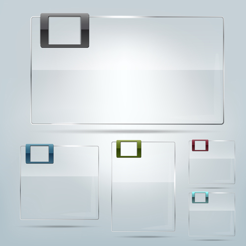 Transparent glass frame design vectors set 02 transparent glass frame design   