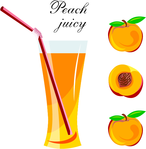 Fresh peach juice vector design 01 peach juice fresh   