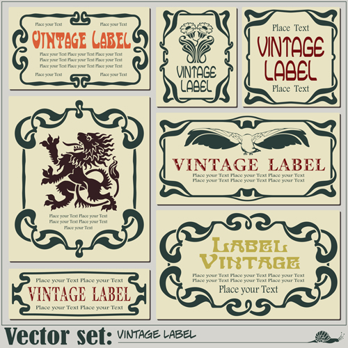 Vector retro frame labels material 02 Retro font labels frame   