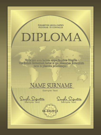 Retro Diploma and certificate cover template design vector 01 template Retro font diploma cover certificate   