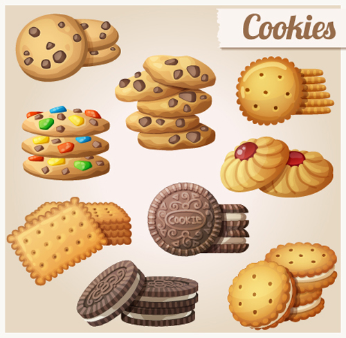 Delicious cookies vectors design 01 design Delicious cookies   