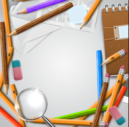 Pencil and learning tools background vector 06 pencil learning tools background   