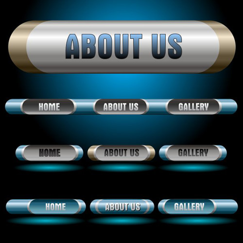 Company website menu buttons vector collection 22 website menu company collection buttons   