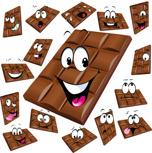 Funny cartoon chocolate vector material 03 material funny chocolate cartoon   